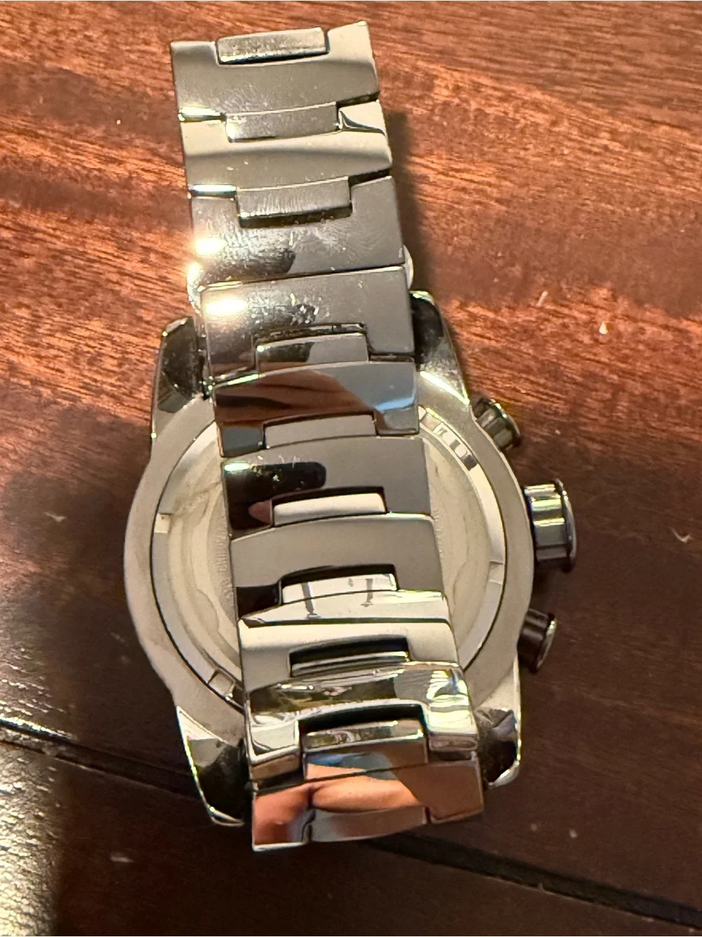 Invicta Silver Stainless Steel Chronograph with Blue Accents